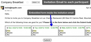 screenshot of invite email