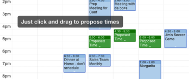 Propose meeting times